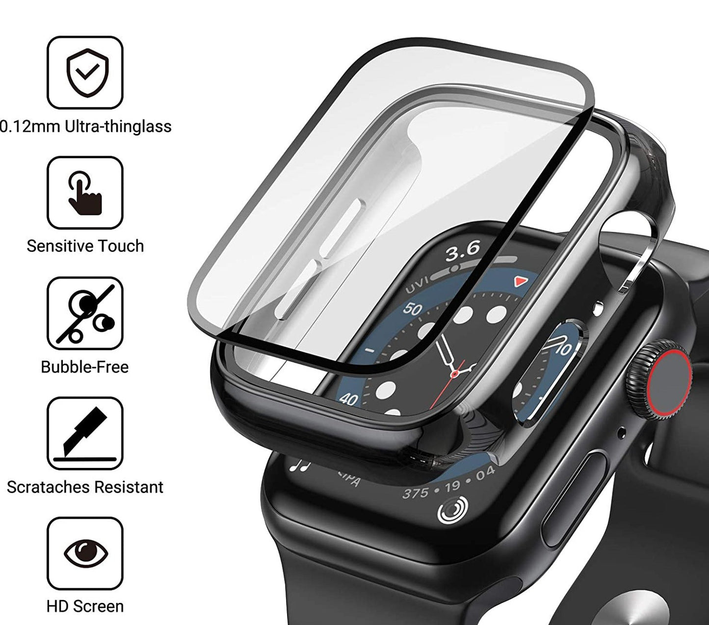 Crystal™ - Protector de pantalla para Apple Watch con cristal templado 