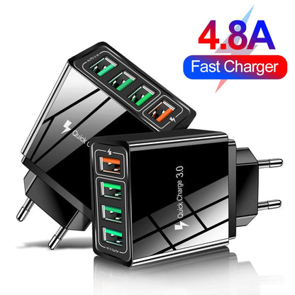 Adaptador de carga rápida QC3.0 de 4 puertos