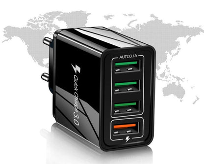Adaptador de carga rápida QC3.0 de 4 puertos